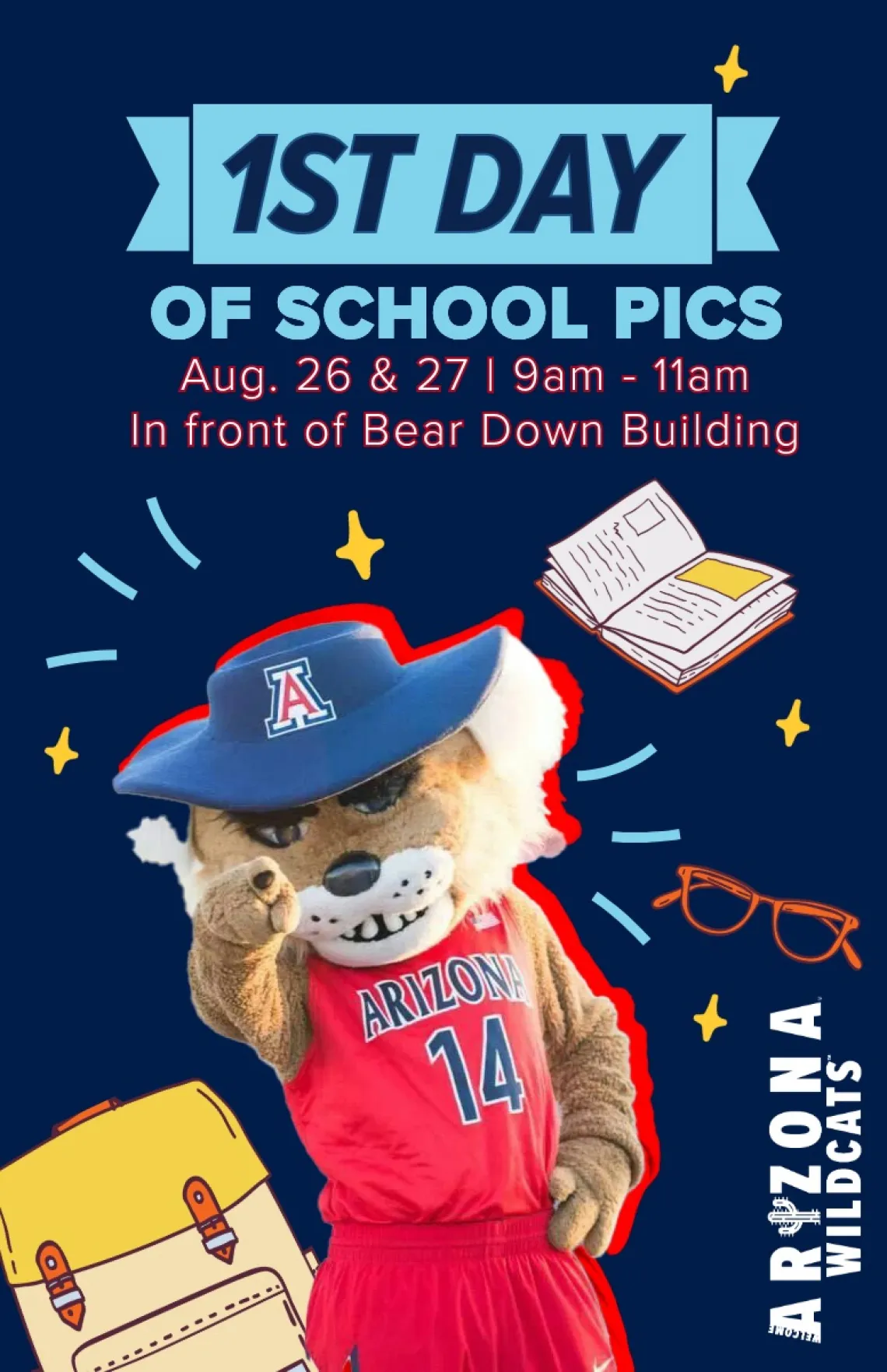 Ist day of school pics. Image of Wilbur and the date of the event.